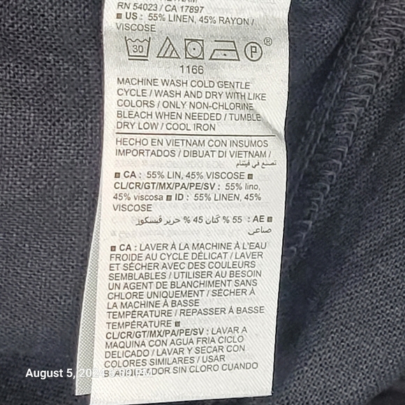 OLD NAVY, Black, wide-leg, high-waisted, linen blend trousers. Sz  3X. NWT - Picture 5 of 10